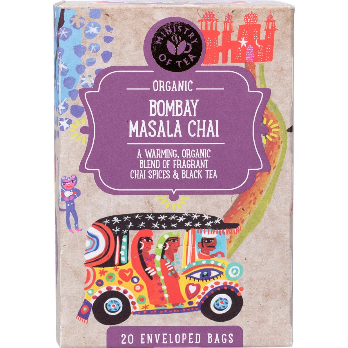 Organic Bombay Masala Chai Tea Bags - 20 Count | Authentic Indian Spiced Black Tea | Perfect for Morning Boost or Afternoon Relaxation