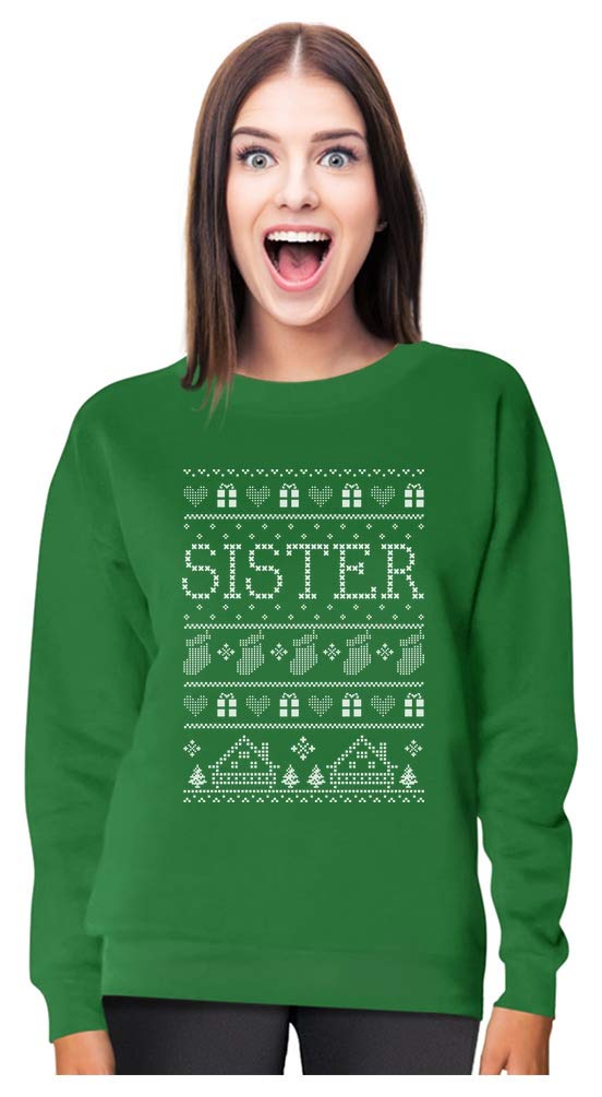 Funny Ugly Christmas Sweater for Women - Tstars Sister Holiday Gift - Perfect for Christmas Parties & Family Gatherings