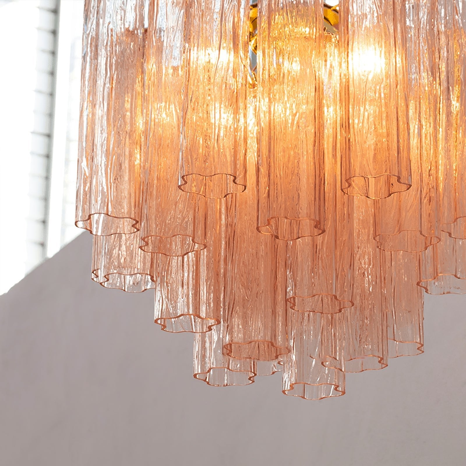 Addis Tubes Chandelier - Modern Crystal Glass Pendant Light Fixture for Dining Room, Living Room & Bedroom | Elegant Ceiling Lighting Decor