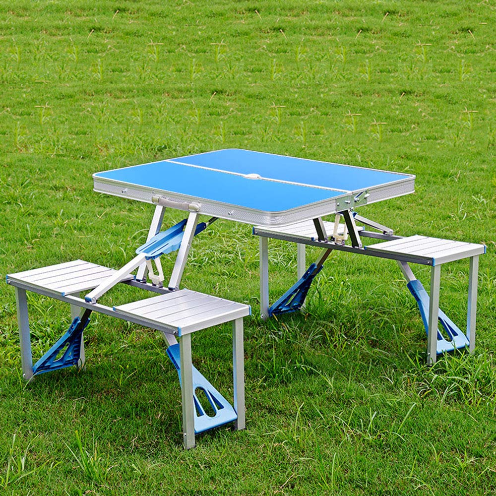Portable Folding Camping Table - Lightweight Aluminum Alloy Picnic Table for Outdoor, Garden, BBQ, Beach & Tailgating - Compact Dining Table with Carry Bag for Camping, Patio & RV Travel
