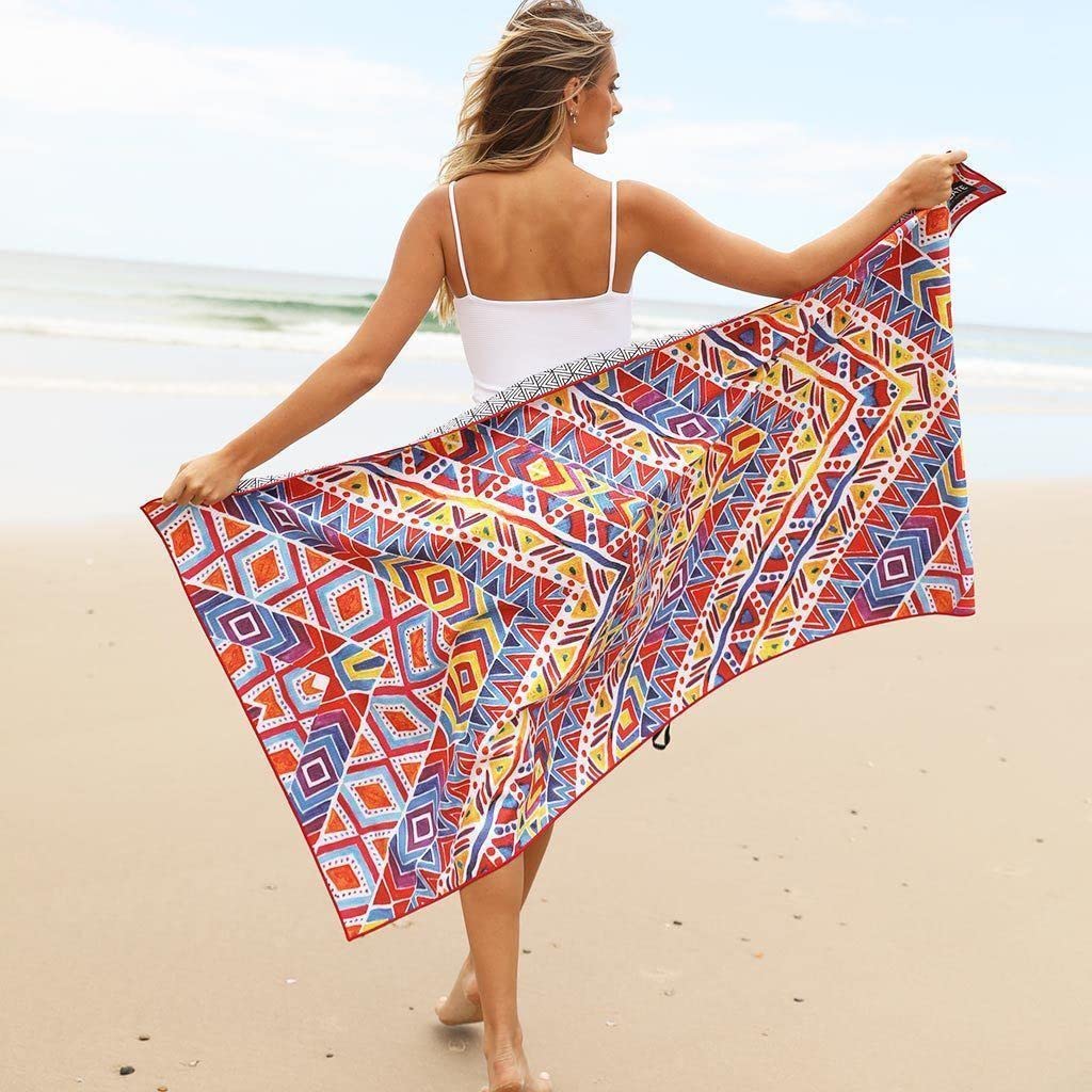 Premium MILILOVE Microfiber Beach Towels - 34x68 Oversized Sand-Resistant Quick-Dry Towel for Women, Men & Kids | Perfect for Travel, Swimming, Pool, Yoga, Camping & Beach Blanket