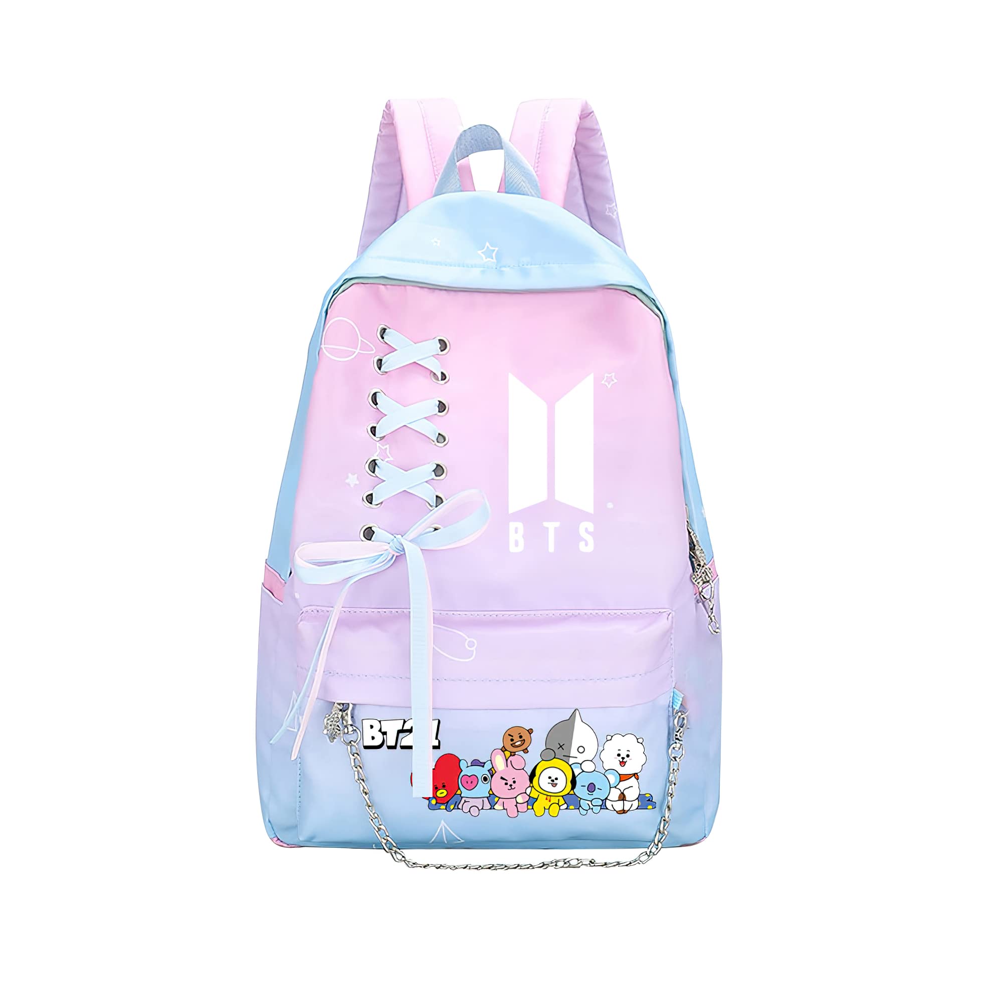 LAO K-POP Teen Backpack 16 Inch - Cute Pink School Bookbag for Girls, K-POP Fans Merchandise, Laptop Daypack for Students | Perfect for School, Travel & K-POP Concerts