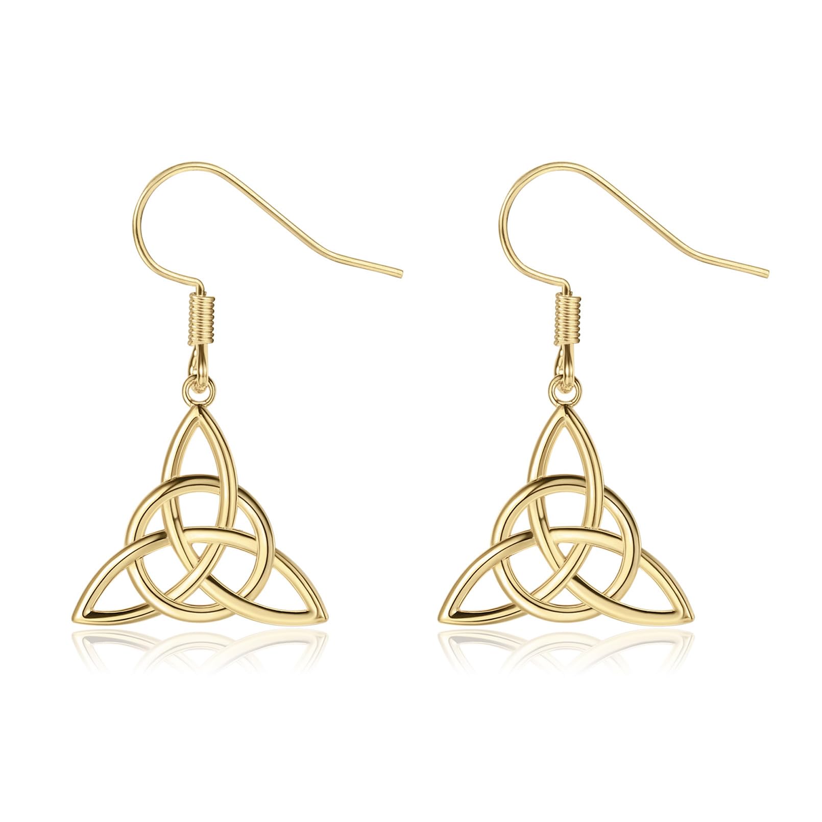 Hypoallergenic 925 Sterling Silver Celtic Knot Drop Earrings for Women - Triquetra Triangle Dangle Irish Jewelry with Gift Box | Perfect for St. Patrick's Day, Irish Weddings & Good Luck Gifts