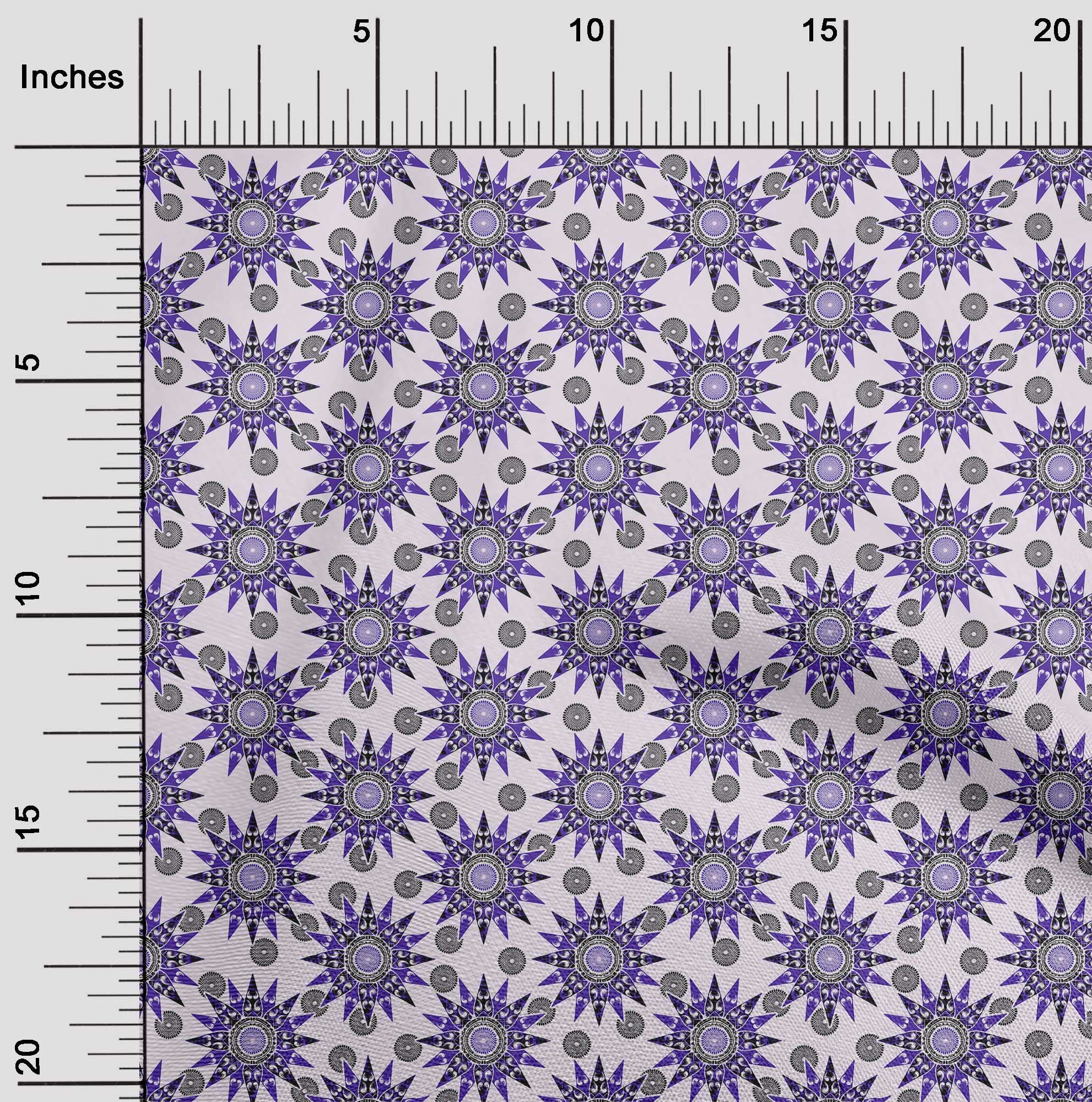 oneOone Silk Tabby Purple Fabric - 42 Inch Wide Printed Asian Block Design DIY Sewing Material by The Yard | Perfect for Clothing, Quilting & Home Decor Projects