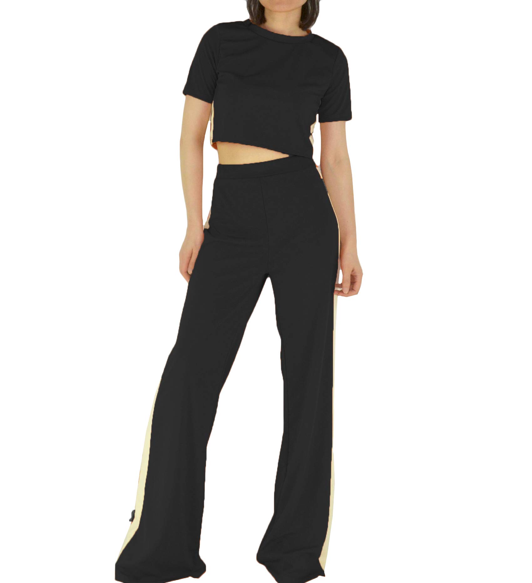 YSJERA Women's 2 Piece Outfit Set - Sexy Tube Top & Flowy Palazzo Pants for Summer | Casual Beachwear, Vacation Outfits, Street Style Fashion