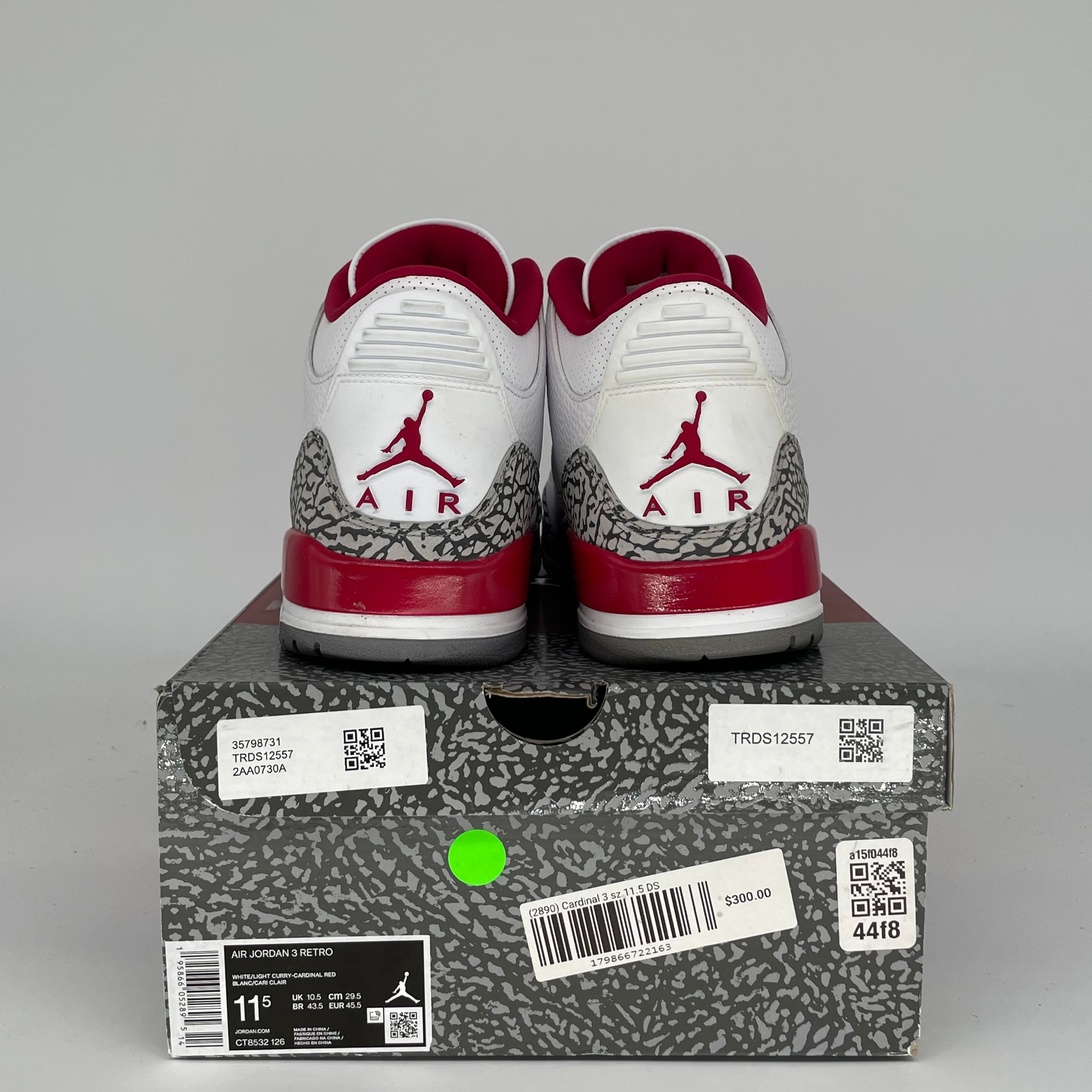 AIR JORDAN 3 Cardinal Red Retro Sneakers - Men's Size 11.5 (CT8532-126) | Authentic Basketball Shoes for Sports & Streetwear Fashion