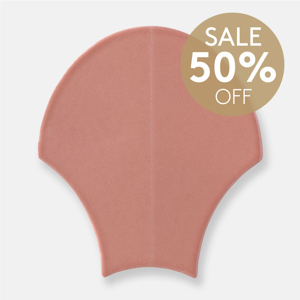 Agra Coral Pink Feather 185x175 Gloss Ceramic Tile - Premium Glossy Finish Bathroom & Kitchen Wall Tiles for Modern Home Decor