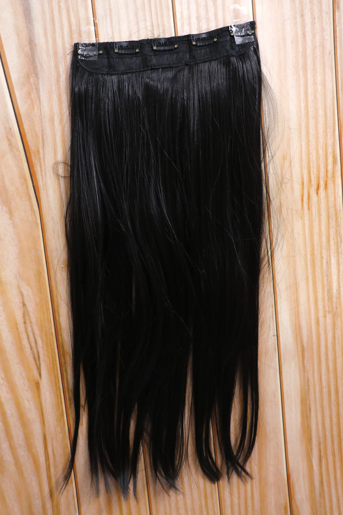 Shivarth 25-26 Inch Clip-In Hair Extensions for Women - Straight Synthetic Hair for Instant Length & Volume - Perfect for Thin Hair, Daily Wear & Special Occasions