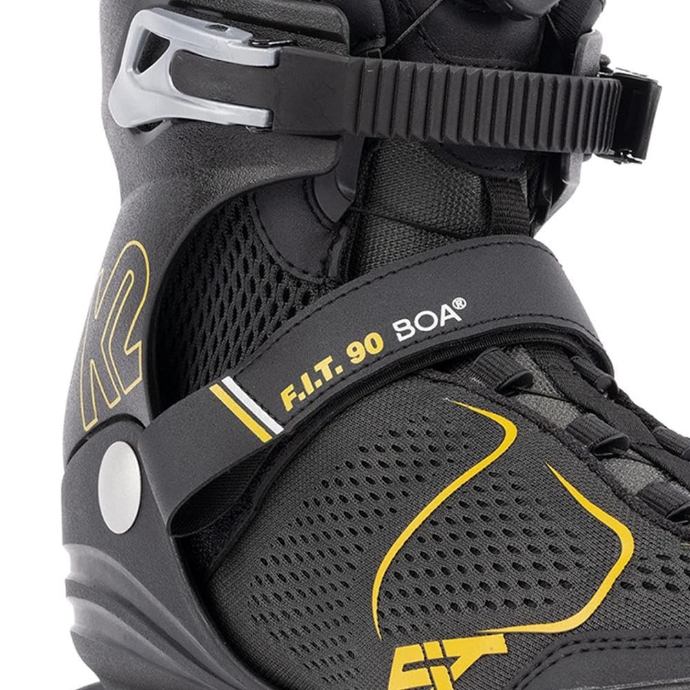 K2 F.I.T. 90 Boa Gray Men's Inline Skates - High Performance Fitness & Speed Skating for Adults | Perfect for Outdoor Exercise, Rollerblading & Urban Commuting