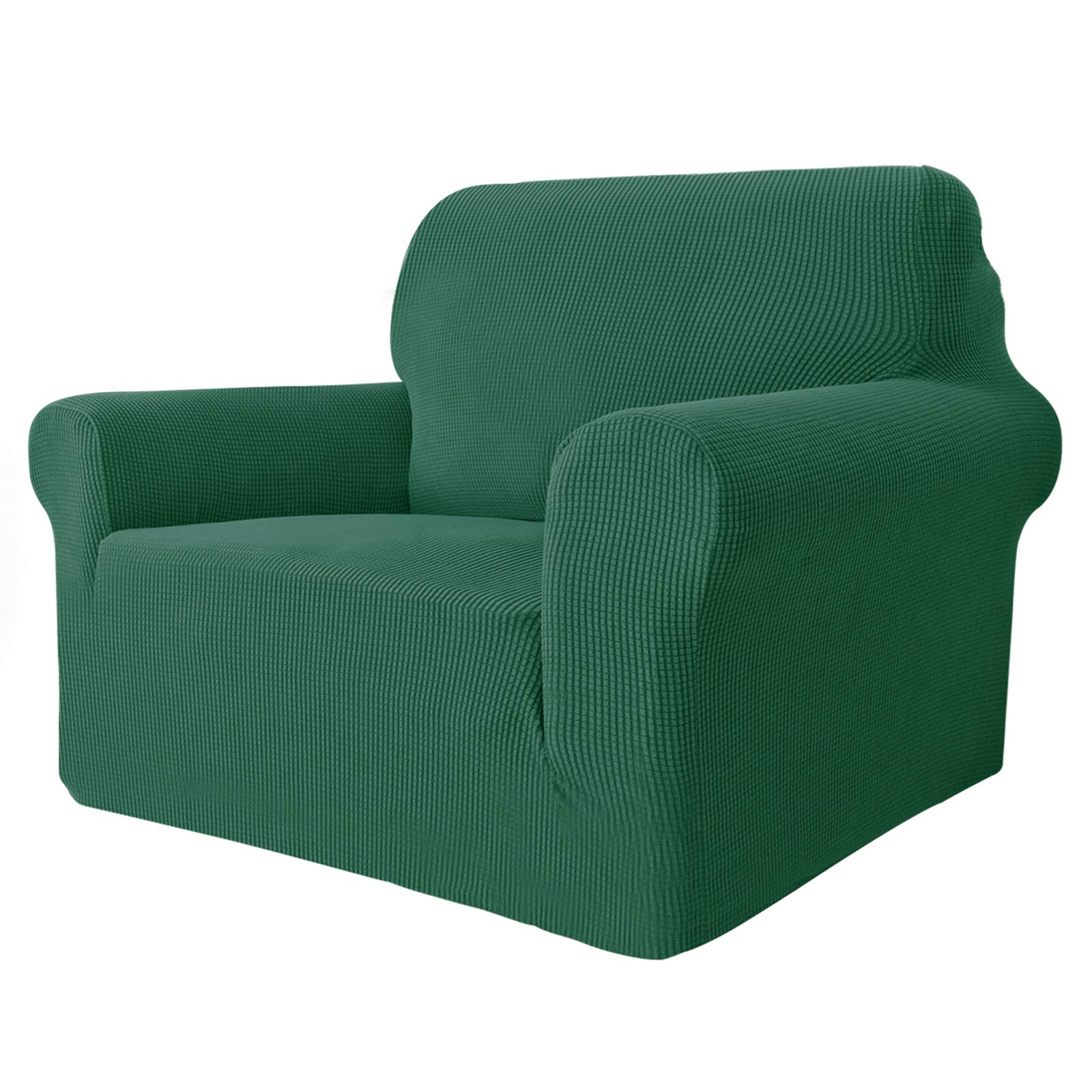 MAXIJIN Super Stretch Jacquard Spandex Chair Cover - Universal 1-Piece Slipcover with Arms for Living Room Sofa, Couch & Armchair - Pet Friendly Furniture Protector (Grass Green) - Perfect for Home Decor, Pet Owners & Daily Use