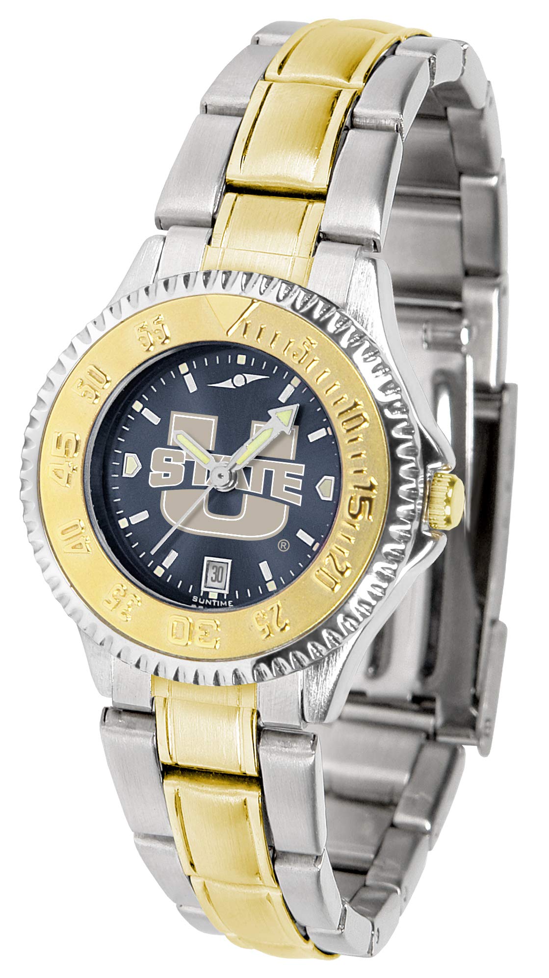 Utah State Aggies Competitor Two-Tone AnoChrome Women's Watch - Stylish Sports Watch for College Fans, Game Day & Everyday Wear