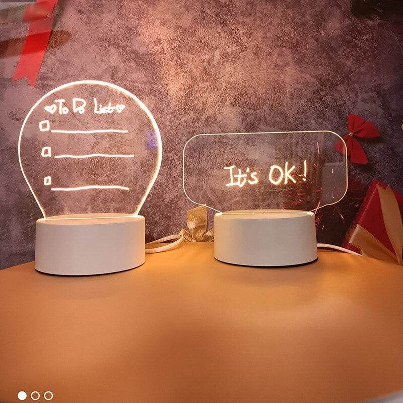 GlowWriter - Cute Kawaii LED Message Board Lamp for Bedroom, Desk & Nightstand - Customizable Light-Up Display for Notes, Quotes & Decor