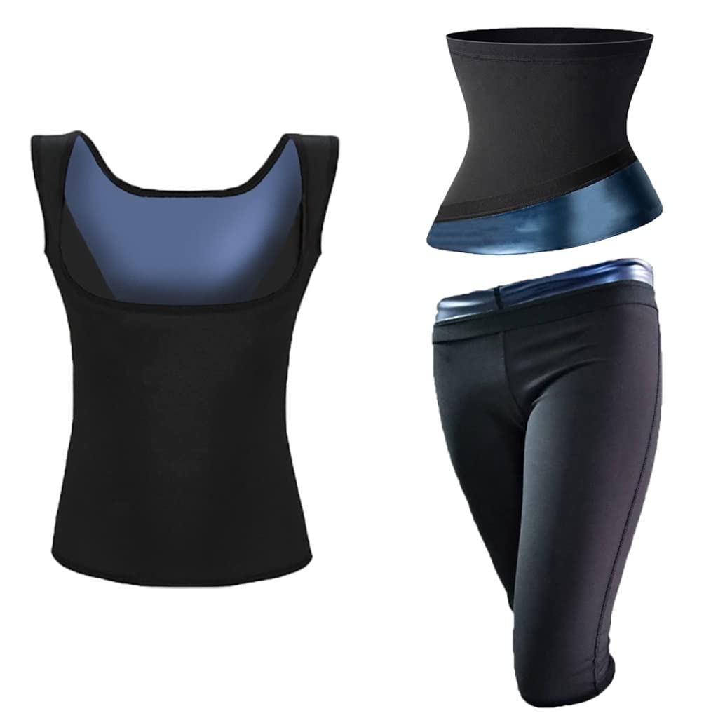 YFQHDD Women's Sweat Sauna Suit Vest - Waist Trainer & Body Shaper Slimming Belt for Weight Loss - Plus Size 2XL 3XL (Color A) - Perfect for Workout, Gym & Home Fitness