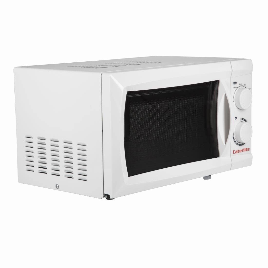 Caterlite Compact Microwave Oven 700W - 6 Power Levels, Stainless Steel Design - Perfect for Small Kitchens, Dorms & Office Break Rooms