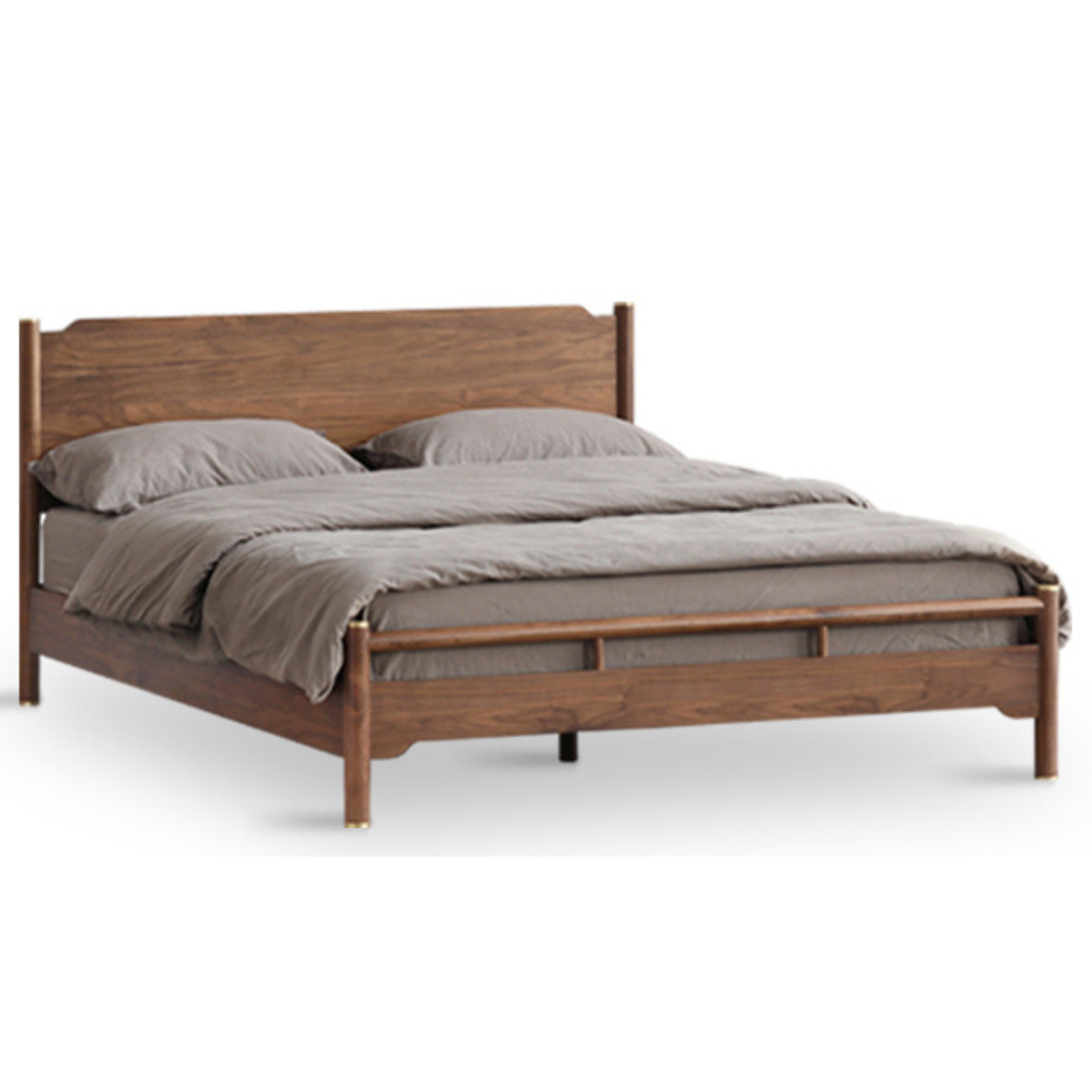 Premium Black Walnut & Ash Solid Wood Bed Frame - Handcrafted Queen/King Size Bed for Modern & Rustic Bedrooms - Perfect for Master Suites, Guest Rooms & Farmhouse Style Homes