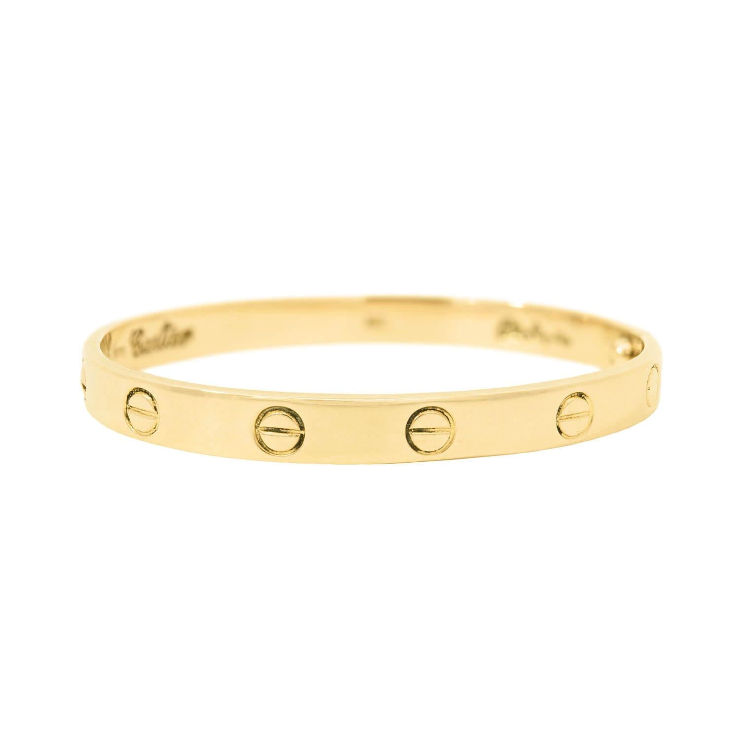 Vintage Cartier Love Bracelet in 18k Gold by Aldo Cipullo - Classic Luxury Jewelry for Women, Perfect for Anniversaries, Weddings & Special Occasions