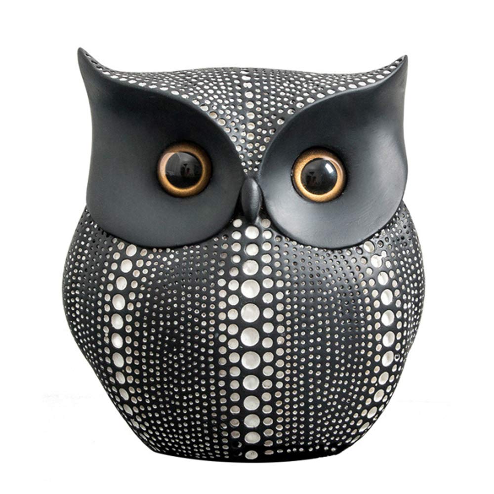 Owl Decor Statue Sculpture - Minimalist Resin Animal Figurine for Home, Office, Bookshelf & TV Stand Decoration - Unique Gift for Friends, Family & Animal Lovers (Black) - Perfect for Zen Decor, Nature-Themed Spaces & Gift Occasions