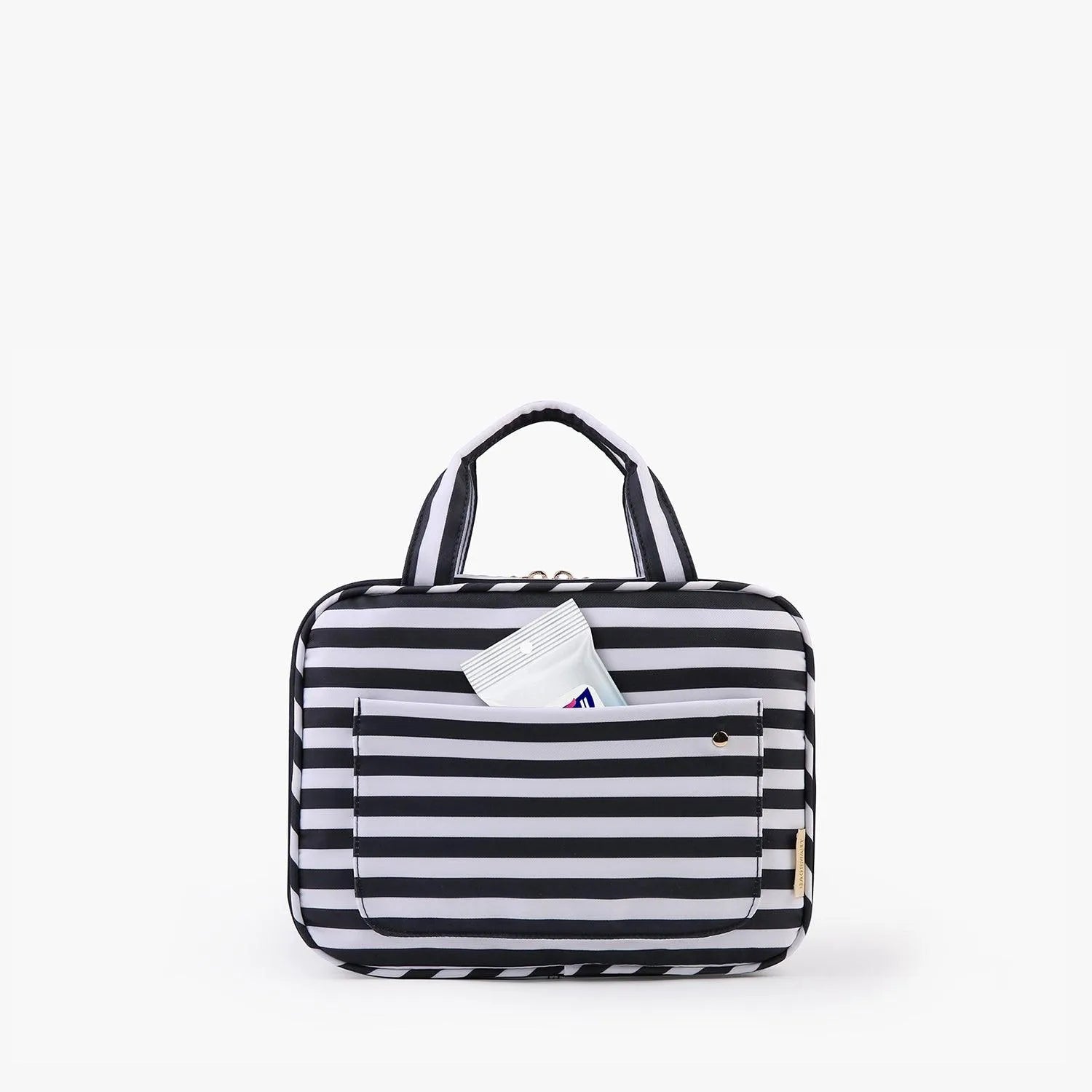 Bonchemin Stripes Space Saver Toiletry Bag - Waterproof Hanging Travel Cosmetic Organizer for Women & Men - Perfect for Camping, Gym, Business Trips