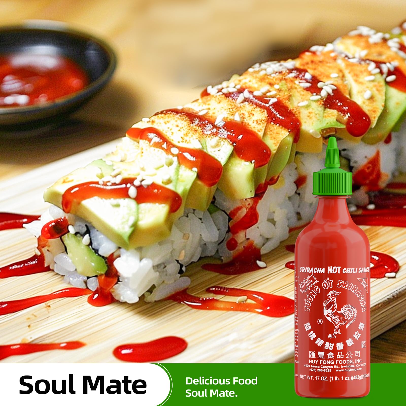 Original Huy Fong Sriracha Hot Chili Sauce - 17 oz Bottle | Spicy Rooster Sriracha with Chili Pepper | Perfect for Asian Cuisine, Pho, Noodles, Burgers & Pizza