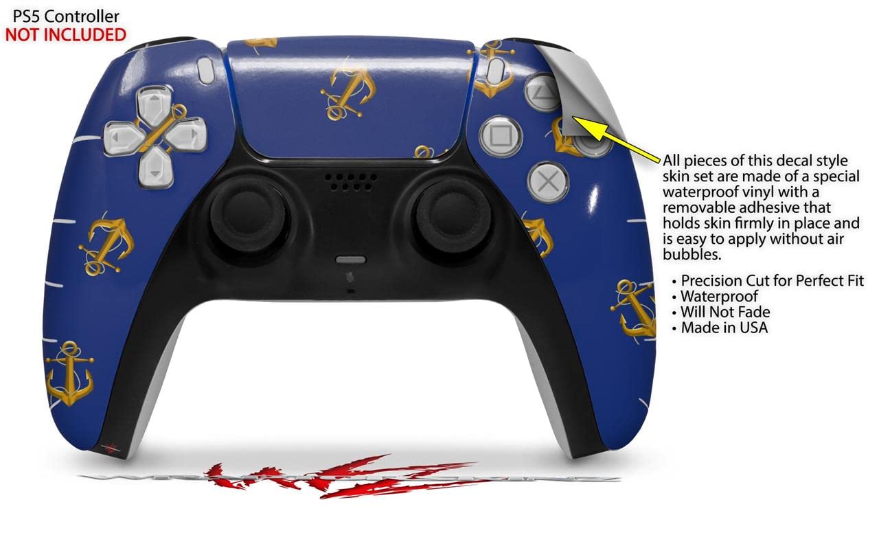 PS5 DualSense Controller Skin Wrap - Anchors Away Blue for Gaming Protection
