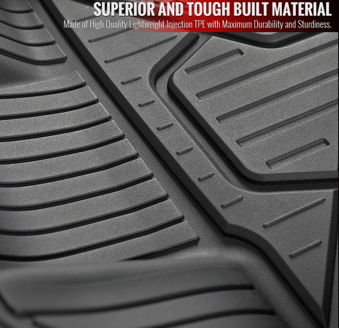 2016-2021 Honda Civic All-Weather Floor Mats - 5PC Set of TPE Injection Molded Front & Rear Floor Liners - Perfect for Daily Commuting, Road Trips & Weather Protection