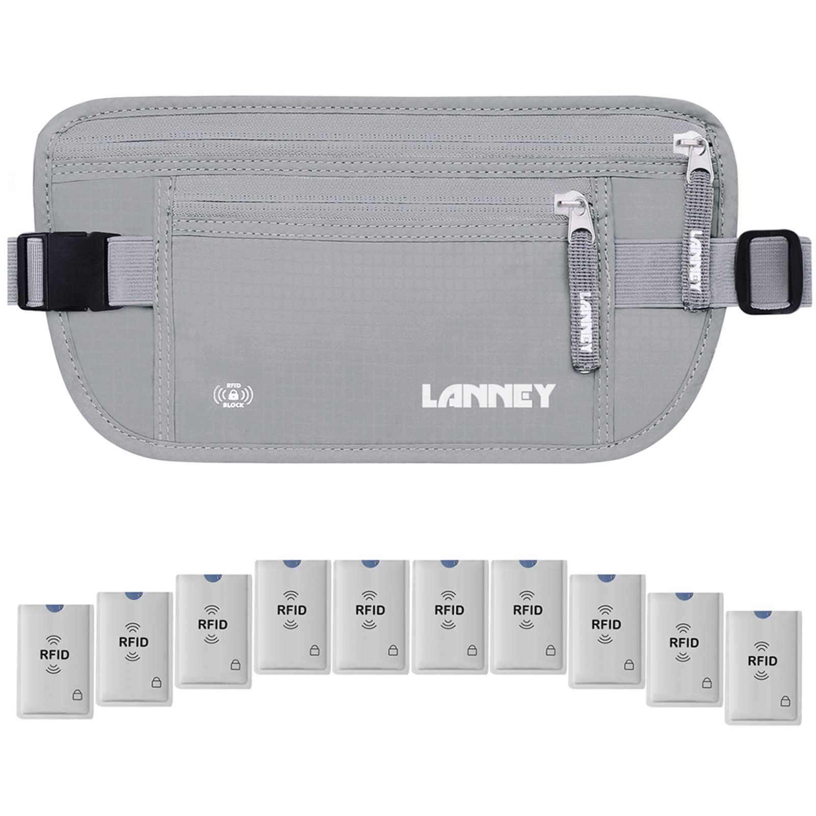 RFID Blocking Money Belt for Travel - Slim Hidden Wallet for Women & Men - Secure Cash & Cards for Hiking, Sightseeing & Vacations