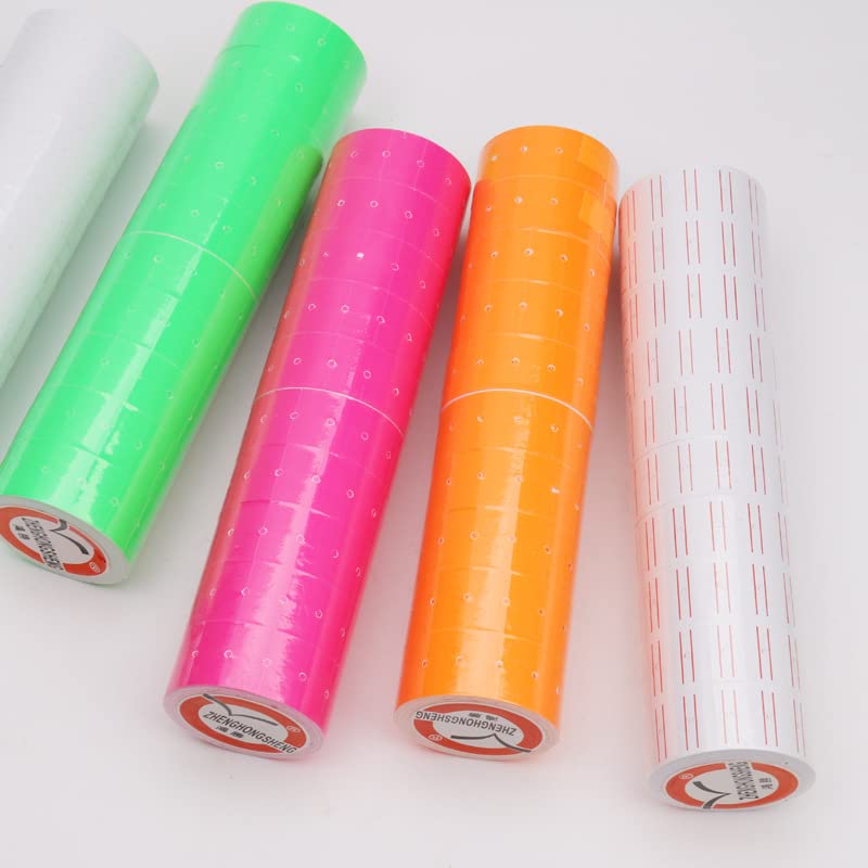 MX-5500 Price Gun Labels - 10 Rolls (4000pcs) Red Adhesive Stickers for Retail Pricing, Inventory & Barcodes - Perfect for Supermarkets, Warehouses & Small Businesses