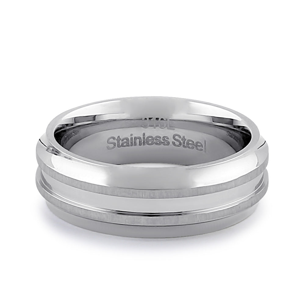7mm Brushed Stainless Steel Men's Wedding Band Ring - Durable, Hypoallergenic & Comfort Fit for Everyday Wear, Anniversary & Special Occasions