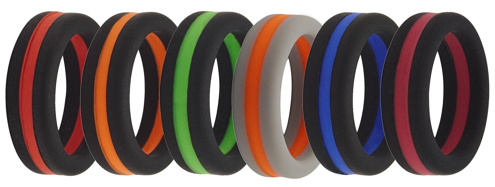 Silicone Wedding Rings for Men & Women - Durable & Comfortable Wedding Bands in Green, Red, Purple, Orange - Perfect for Engagement, Outdoor Activities & Active Lifestyles