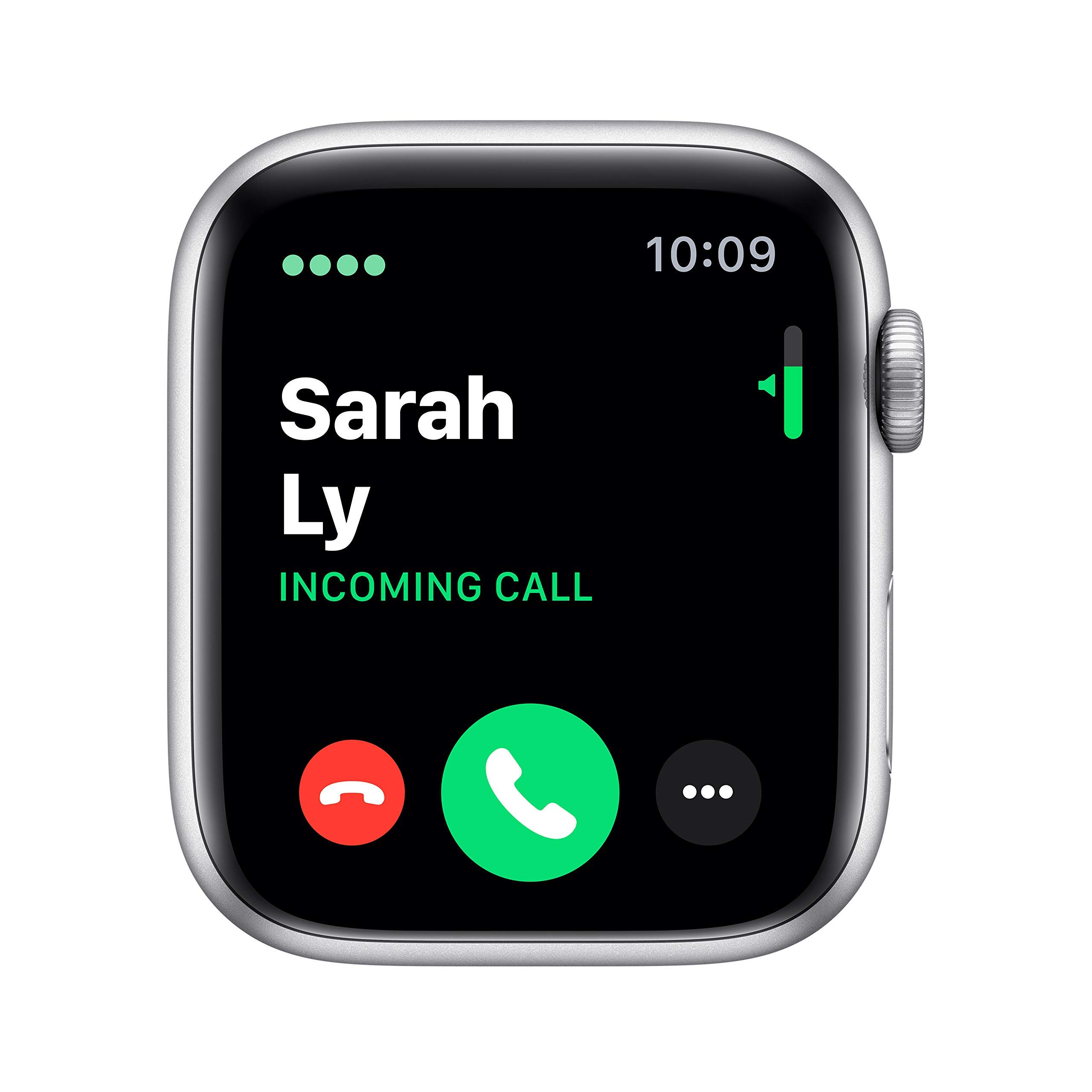 Apple Watch Series 5 (GPS + Cellular, 44mm) - Silver Aluminum Case with White Sport Band | Renewed Smartwatch for Fitness Tracking, Calls & Notifications | Perfect for Running, Swimming & Daily Wear