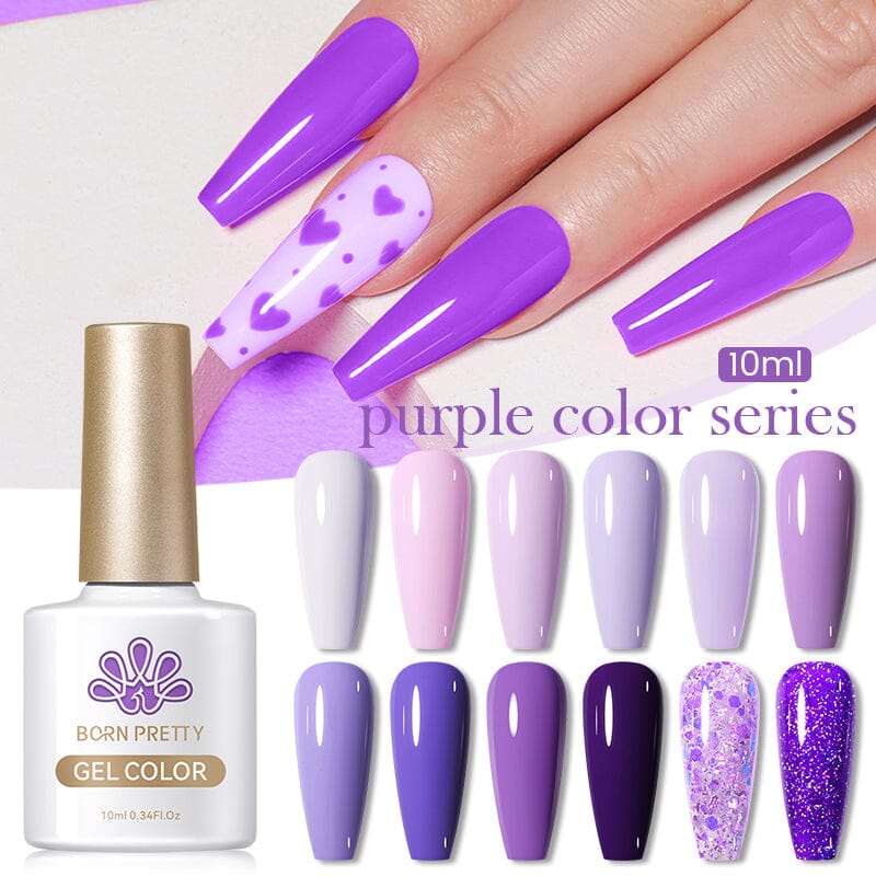 Purple Series Gel Nail Polish 10ml - Long-Lasting UV/LED Soak Off Gel for Manicures & Pedicures - Perfect for Nail Salons & DIY Home Nail Art