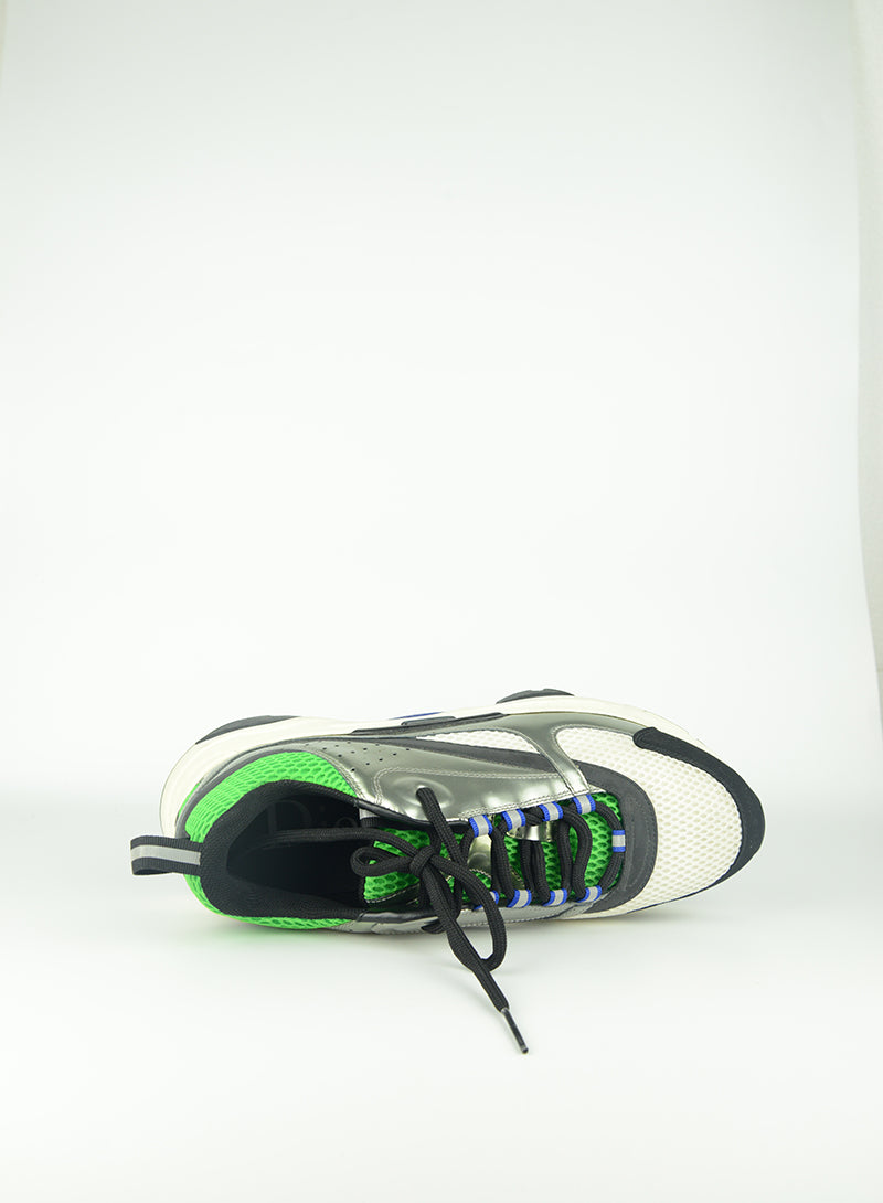 Dior Homme B22 White and Green Sneakers - Size 43.5 | Luxury Men's Fashion Shoes for Casual Wear & Street Style