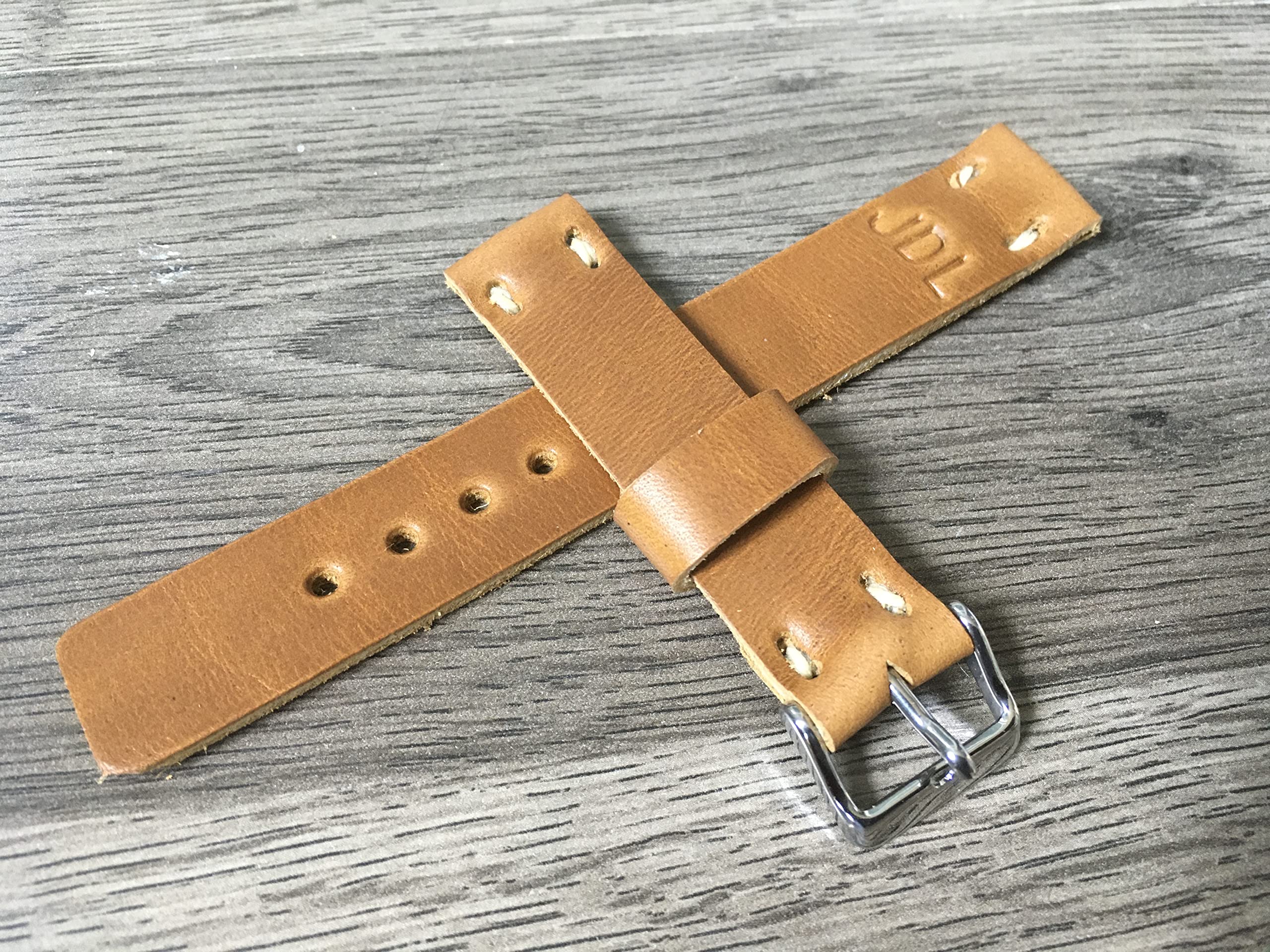 Premium Horween Leather Watch Band - 16mm Chromexcel Brown & Ink Blue Strap for Men | Durable Replacement Watch Strap for Apple Watch, Garmin, Samsung & More | Perfect for Business, Casual & Outdoor Activities