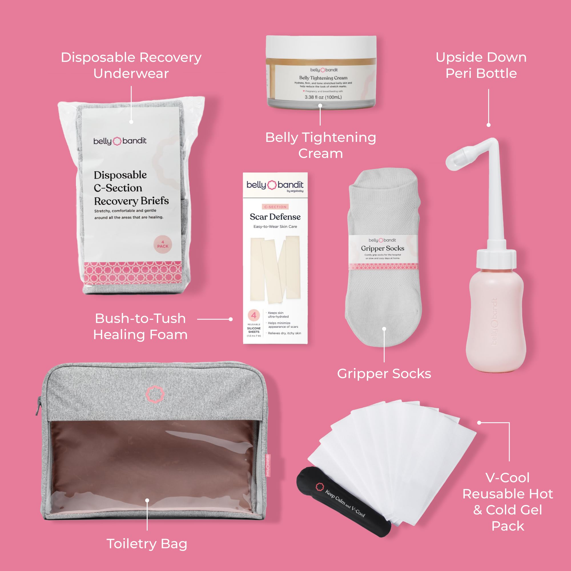 Belly Bandit C-Section Recovery Essentials Kit - Postpartum Care Set for Women After Cesarean | Post Pregnancy Support Belt, Abdominal Binder & Recovery Essentials | Ideal for New Moms, Hospital Bag & Home Recovery