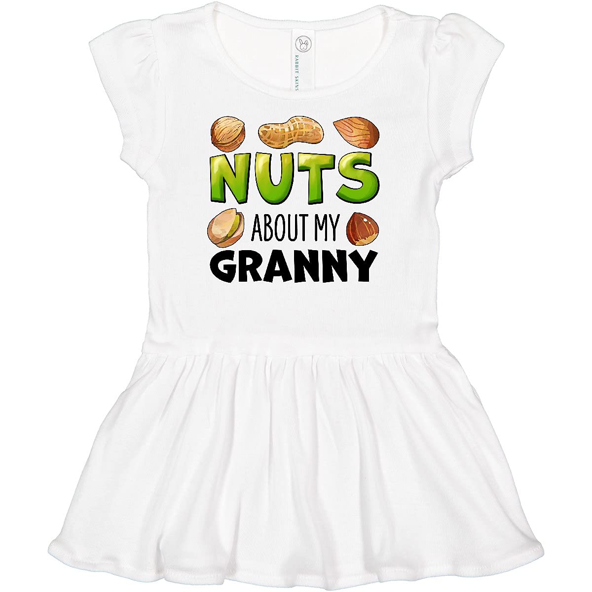 Adorable Nuts About My Granny Baby Dress - Peanut, Almond & Pistachio Print - Cute Infant Outfit for Family Photos & Special Occasions