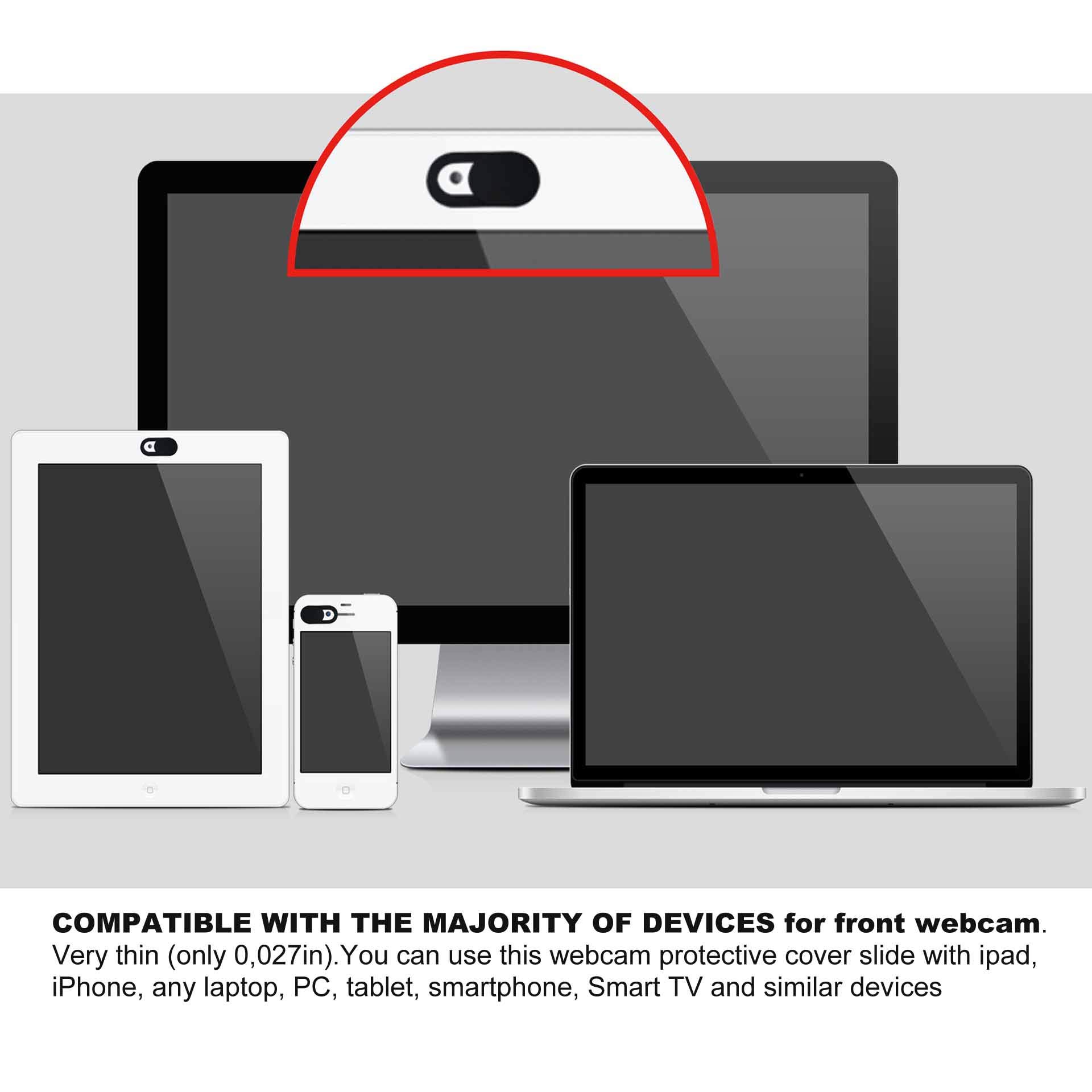12 Pack Webcam Cover Slide - Ultra Thin Privacy Protector for Laptop, PC, Mac - Home & Office Use