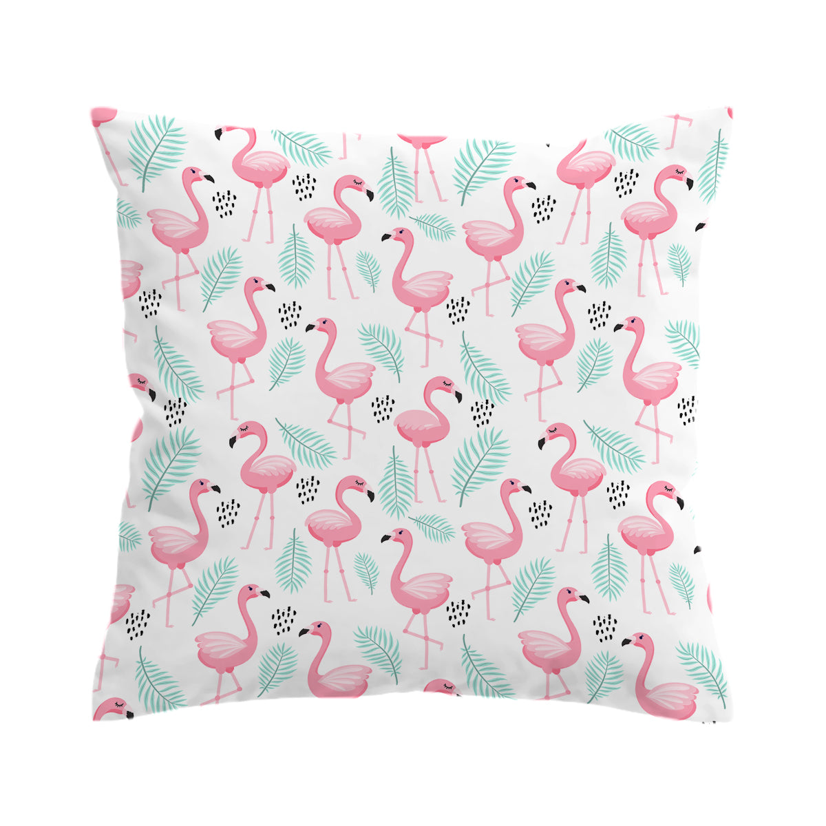 Flamingo Delight Decorative Pillow Cover - Tropical Pink Flamingo Print Cushion Case for Sofa, Bed, Living Room & Outdoor Decor