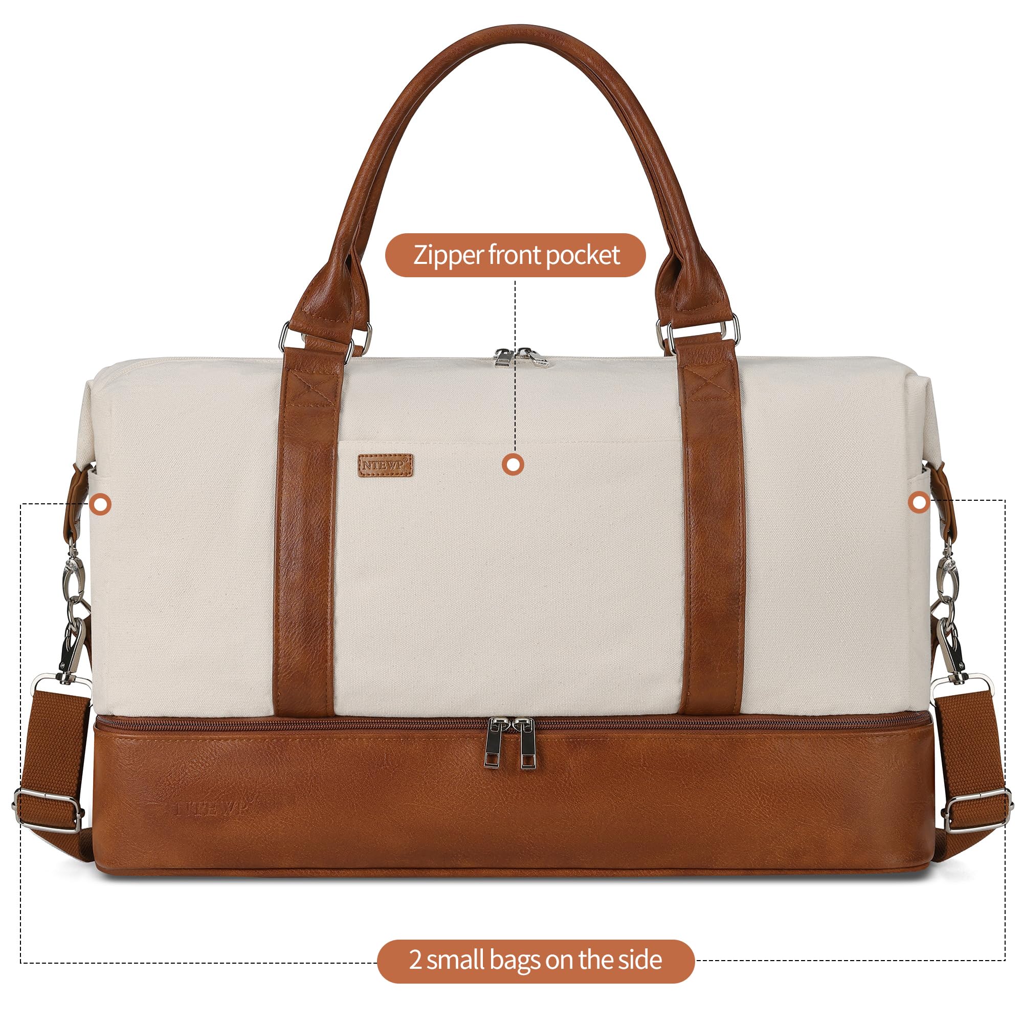 Stylish Weekender Bag for Women with Shoe Compartment - Large Capacity Travel & Overnight Bag - Perfect for Weekend Getaways, Gym Trips & Business Travel