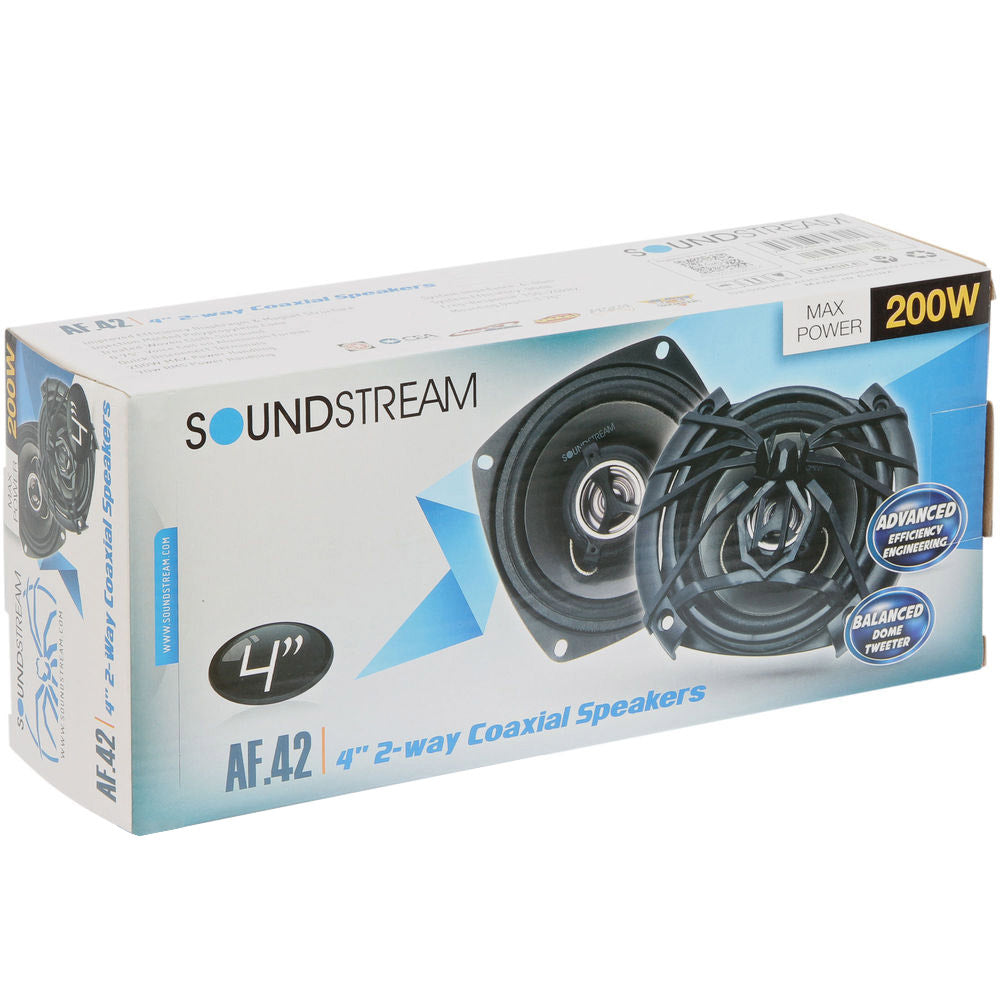 Soundstream AF.42 Arachnid Series 4 Inch 2-Way Car Speakers - High Performance Audio for Cars, Trucks & SUVs - Perfect for Upgrading Factory Sound System