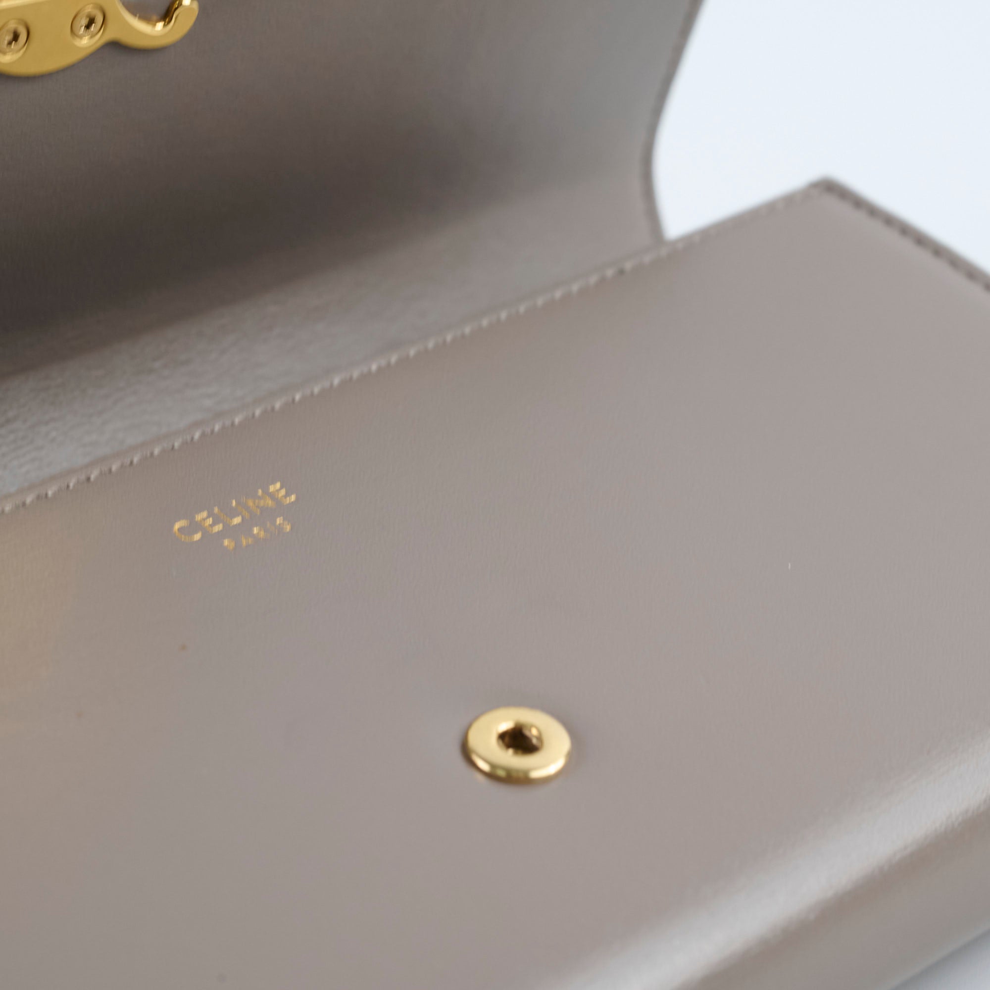 Celine Triomphe Wallet in Shiny Calfskin & Pebble Leather - Luxury Women's Designer Wallet for Everyday Use & Special Occasions