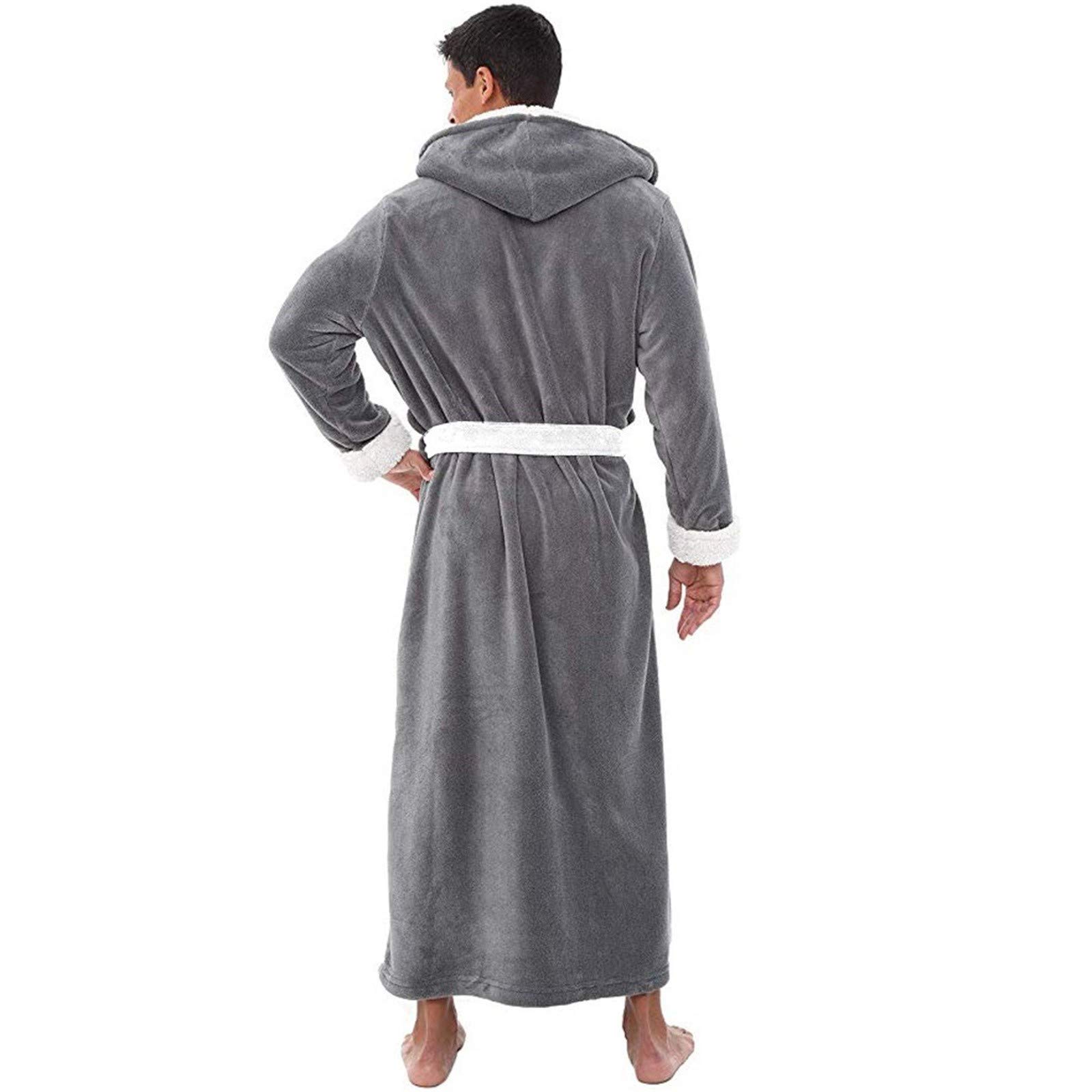Premium Men's Plush Hooded Bathrobe - Soft Microfiber Sleepwear with Long Sleeves | Cozy Loungewear, Pajama Alternative & Blanket Robe for Home Relaxation, Spa Days & Winter Comfort