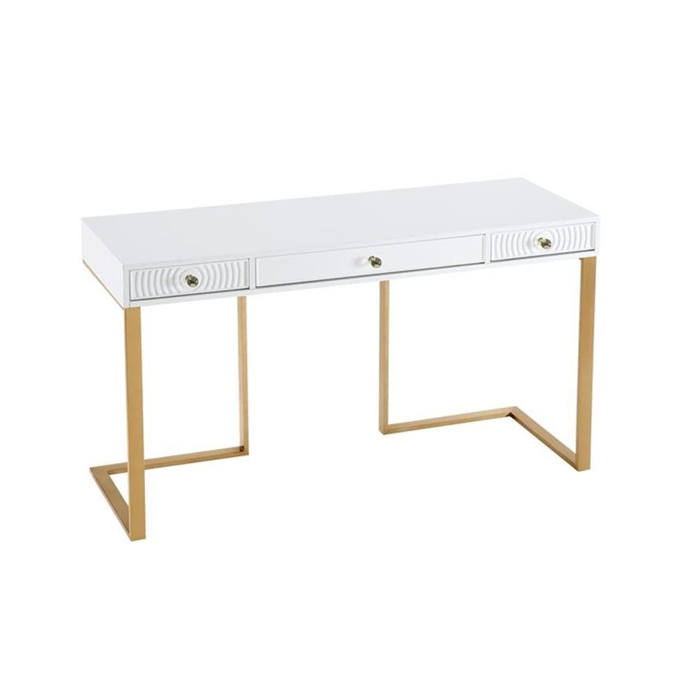 White Lacquer Desk - Modern Home Office Furniture for Work & Study