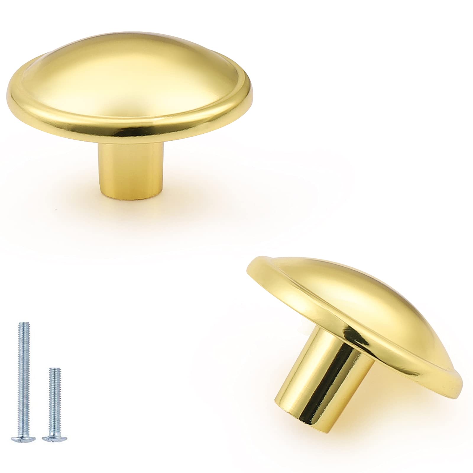 GOBEKOR 1 Pack Gold Cabinet Knobs & Pulls - Round Kitchen Cabinet Handles, Dresser Drawer Knobs - Perfect for Home Kitchen, Bathroom & Furniture Upgrade