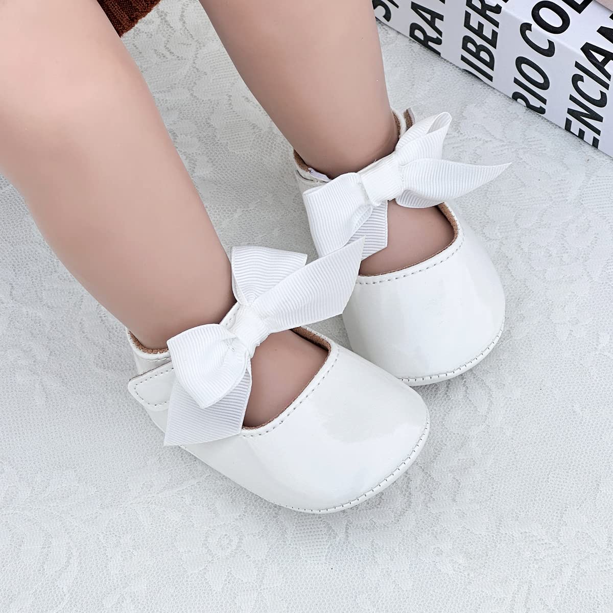 Baby Girl Soft Sole Mary Jane Shoes - Infant Toddler Walking Flat Shoes for Prewalkers & Weddings | Comfortable Crib Shoes for First Steps & Special Occasions