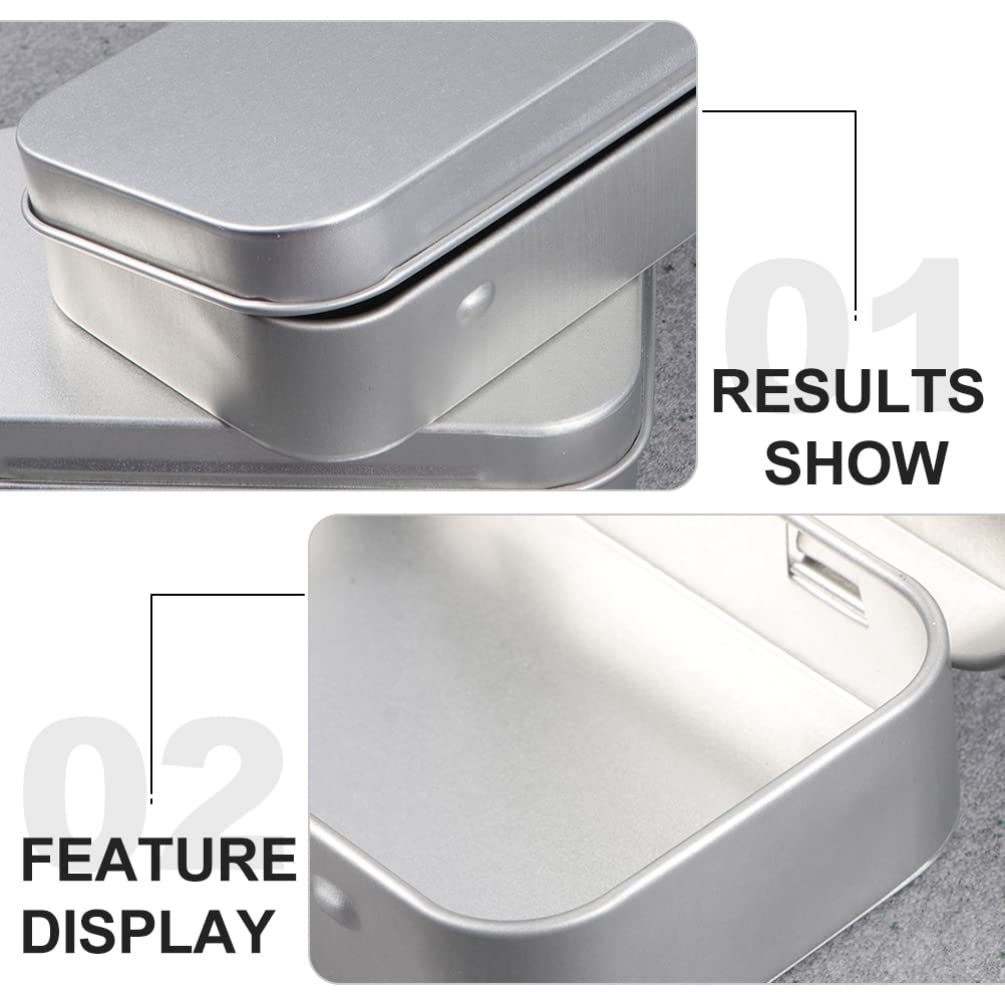 Baluue 3-Piece Set of Empty Iron Rectangular Storage Boxes with Lids - Mini Candle Holders, Jewelry Organizers, and Small Item Containers for Home, Office, and Craft Use