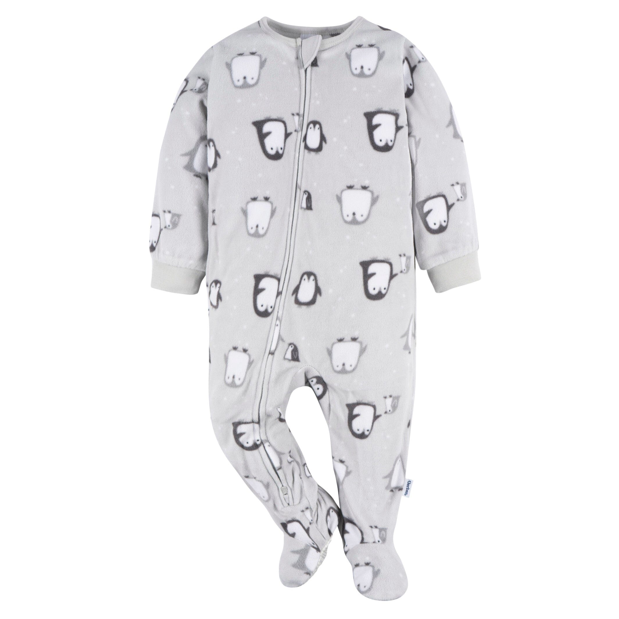 2 Pack Neutral Grey Penguin Fleece Pajamas for Baby & Toddler - Soft & Cozy Sleepwear for Boys & Girls - Perfect for Winter Nights & Bedtime Comfort