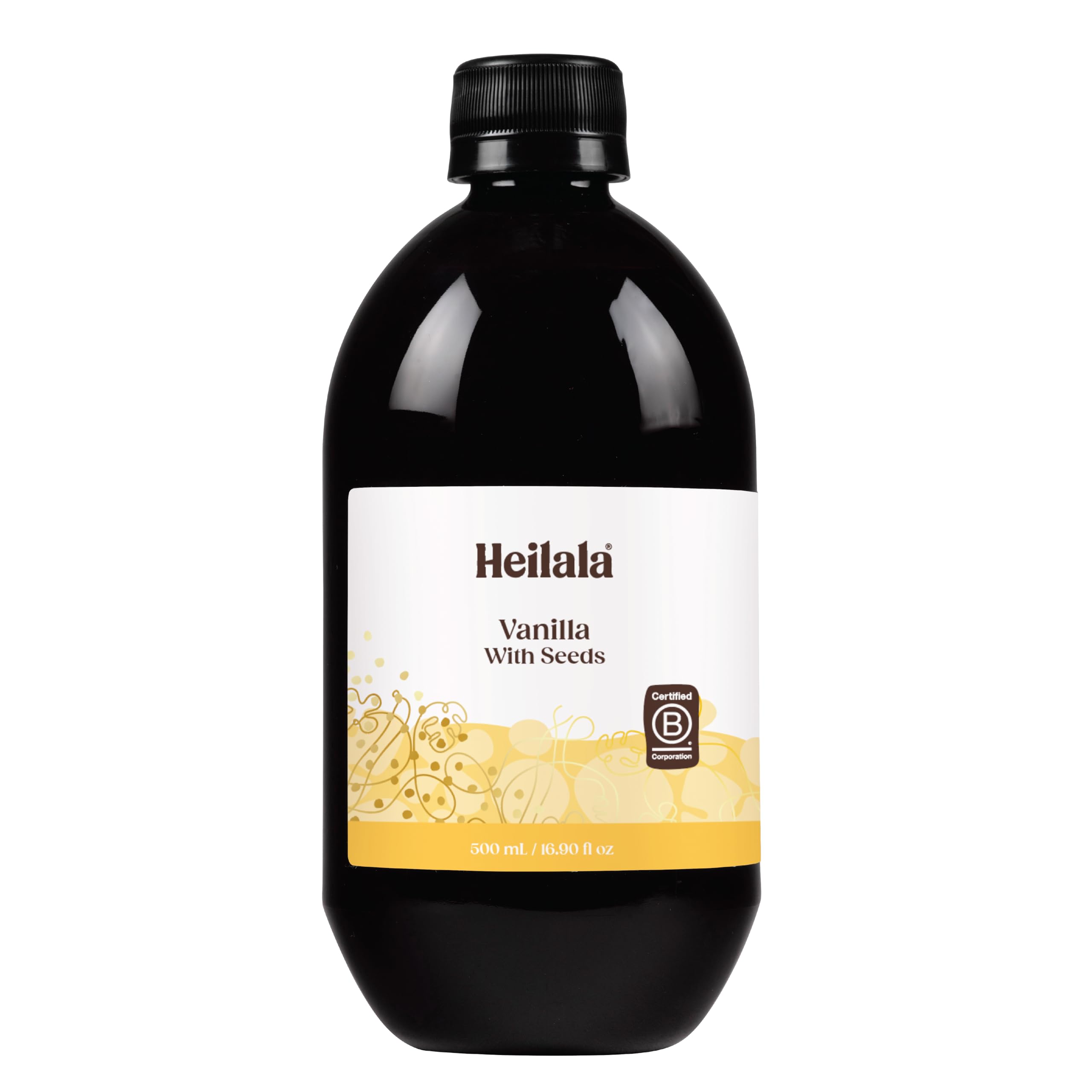 Premium Heilala Vanilla Syrup with Real Vanilla Bean Seeds - 16.9 fl oz Gourmet Sweet Syrup for Baking, Coffee, Cocktails & Desserts - Ethically Sourced, Sustainably Grown, Perfect for Home Bakers & Professional Chefs