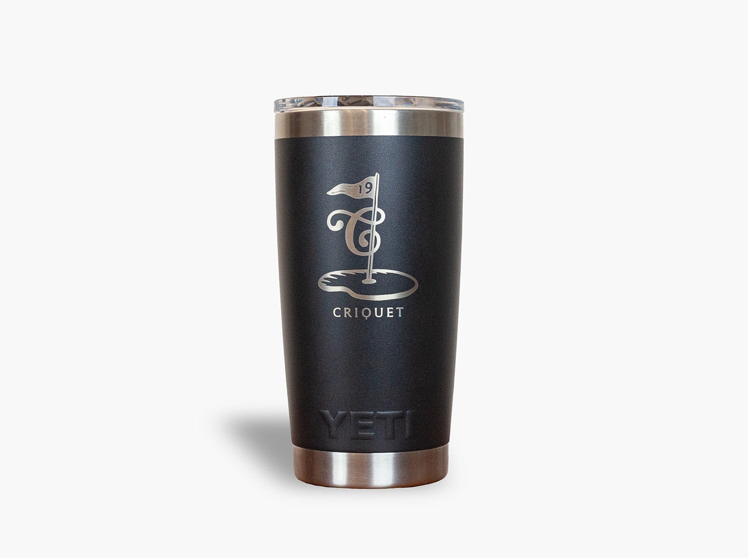 Criquet x YETI 19th Hole 20 oz Stainless Steel Tumbler with Lid - Black Insulated Cup for Golf, Travel & Outdoor Activities