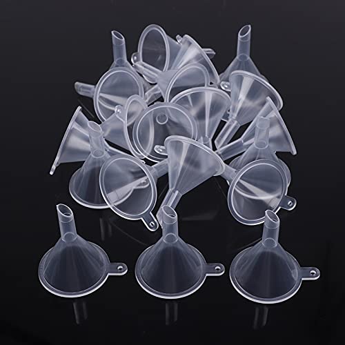 20Pcs Small Plastic Funnel Set - Clear Mini Liquid Funnels for Bottle Filling, Essential Oils, Perfumes, Science Lab & Diffusers | Perfect for DIY, Home Use & Laboratory Experiments