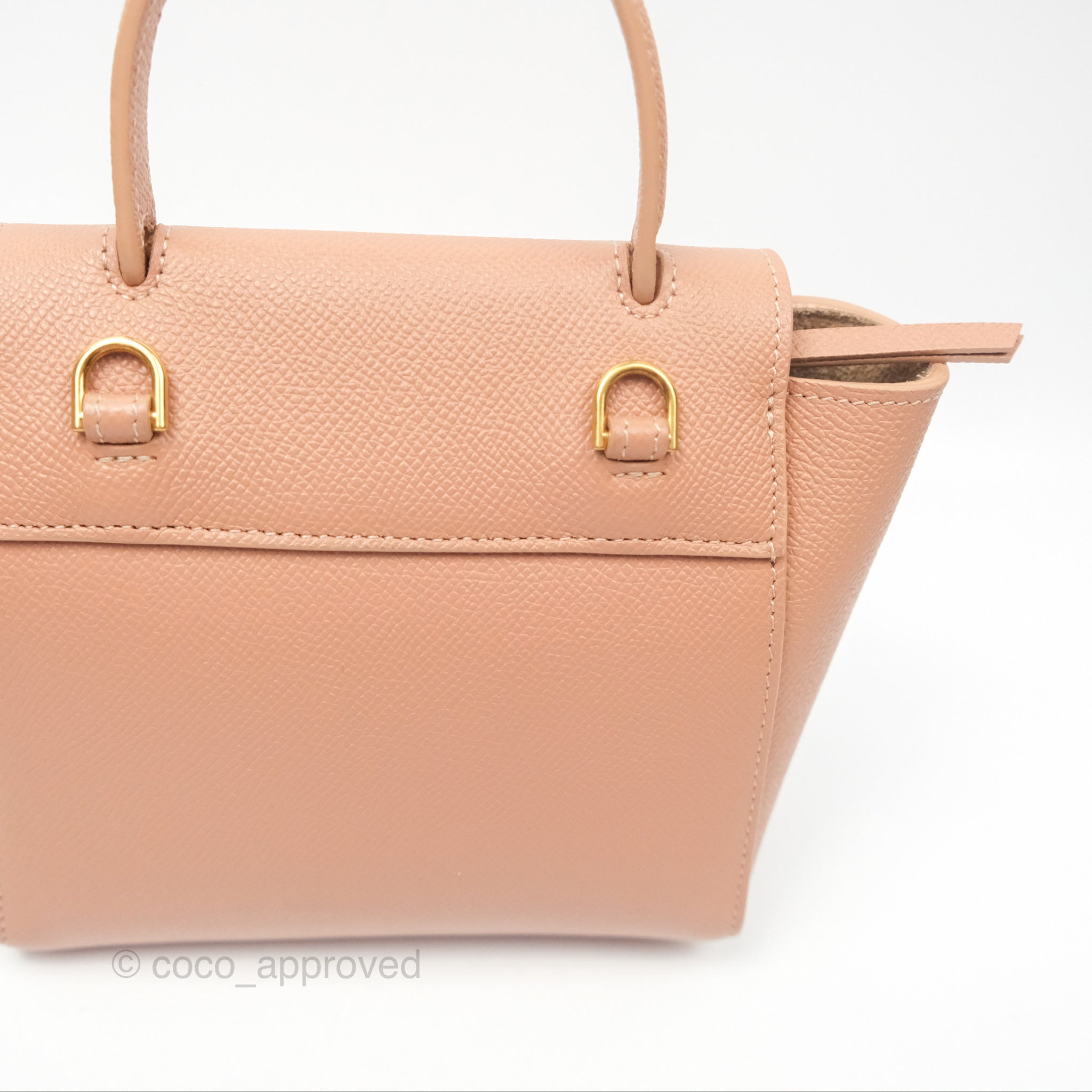 Celine Pico Belt Bag in Desert Rose - Grained Calfskin Leather with Gold Hardware | Luxury Crossbody Bag for Women, Perfect for Everyday Use & Special Occasions